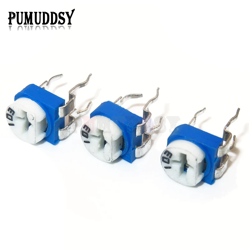 Recortadora de potenciómetro de resistencia variable IBUW, piezas RM065, RM-065, 100, 100, 200, 500, 1K, 2K, 5K, 10K, 20K, 50K, 100K, 200K, 1M, ohm - imagen 2