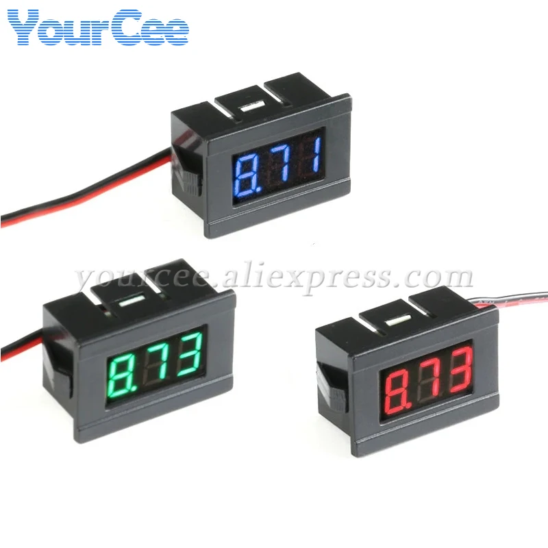 Mini voltímetro Digital LED de 0,36 pulgadas y 0,56 pulgadas DC4.5V a 30V 4,5-120V AC30-500V medidor de Panel de voltaje para Motor electromóvil de 6V 12V 24V - imagen 3
