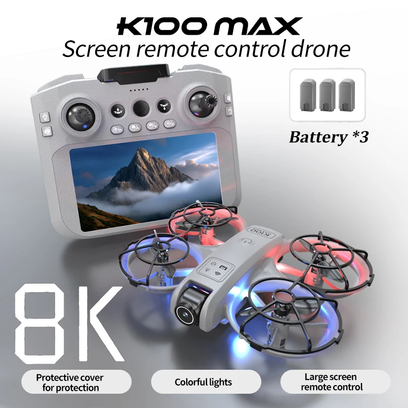 K100 Max Drone 8K Cámara Dual 5G WIFI GPS Motor sin escobillas FPV flujo óptico evitación de obstáculos 3 baterías RC Quadcopter aéreo - imagen 2