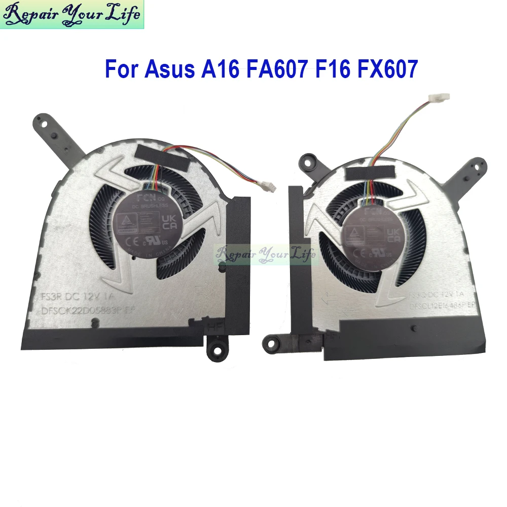 Ventilador de refrigeración de CPU GPU para ASUS TUF Gaming FX607 FA607 FX607J FX607JU FA607PI radiador enfriador de ordenador portátil 13NR0HW0M03011 DFSCK22D05883P - imagen 2