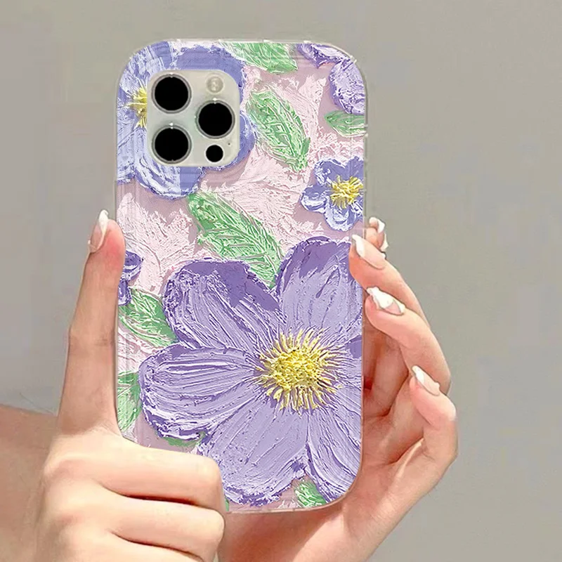 Funda de teléfono suave de TPU con flores para iPhone 11, Funda para iPhone 13, 14, 15 Pro Max 12 XR 7 8 Plus Xs SE 6s 13pro 15pro, cubiertas transparentes - imagen 2