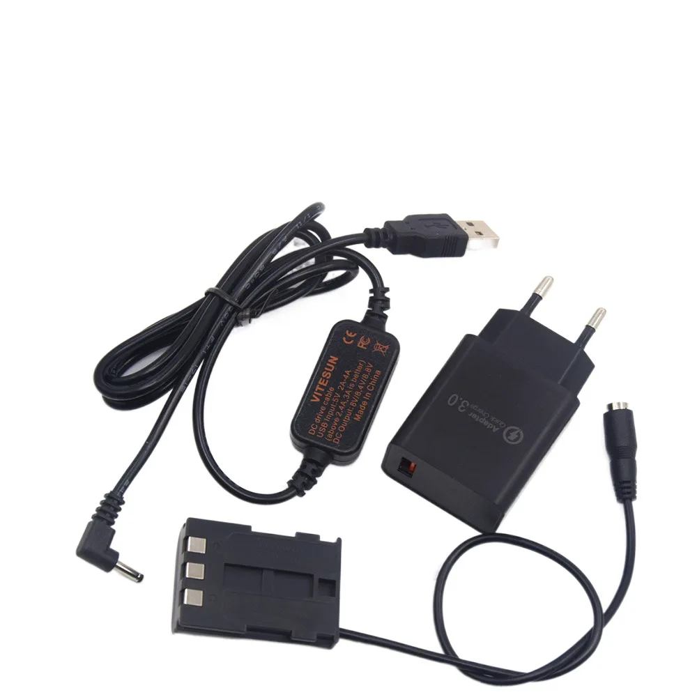 Cable de alimentación USB para cargador de 18W, batería simulada de NB-2L, acoplador CC DR-700 para Canon G7 G9 S40 S45 S50 S60 S70 EOS 350D 400D Rebel XTi - imagen 5