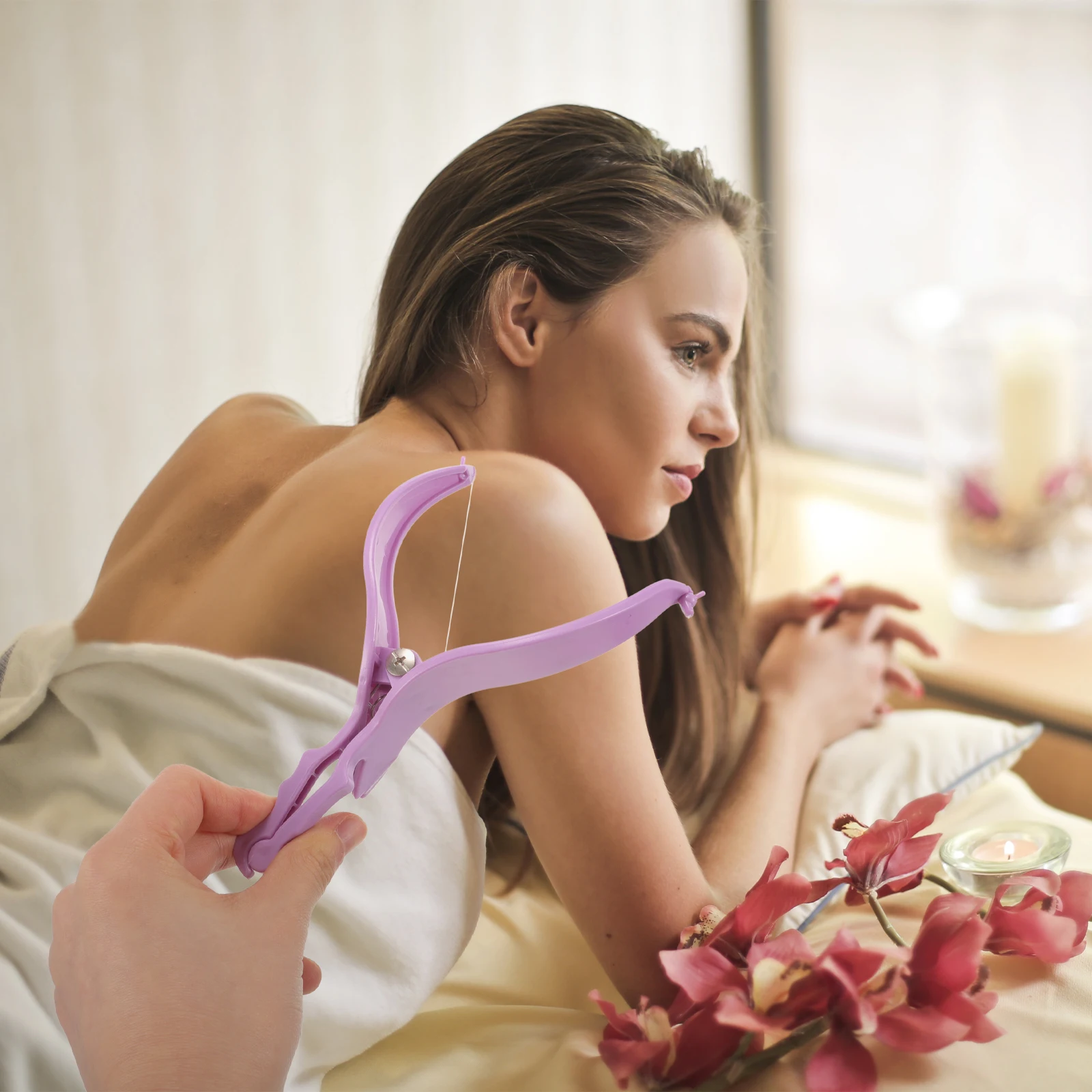 Depiladora facial para mujeres, depiladora manual, herramienta de roscado para labio, barbilla, cejas, dispositivo de depilación en casa, cuidado de belleza. - imagen 2