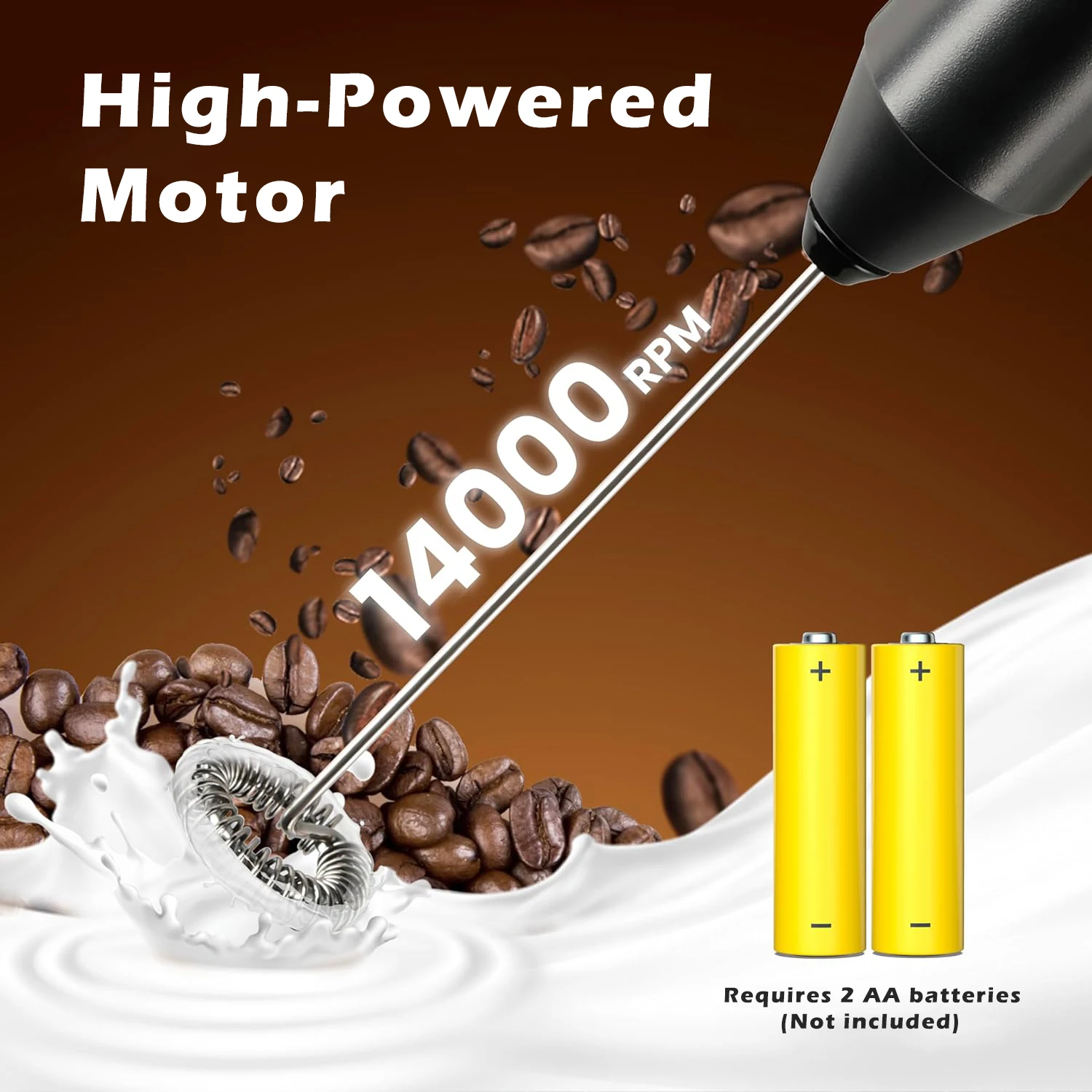 Espumador de leche eléctrico, batidor de café, Mini vaporizador con mango, agitador, máquina de capuchino, herramientas de cocina, mezcla de batidos de huevo - imagen 4