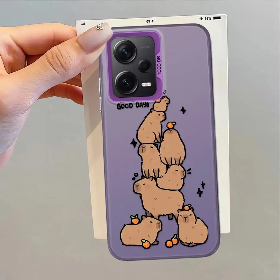 Funda trasera bonita de dibujos animados de capibara para Xiaomi Mi 12T Pro 13T 11 Lite - imagen 4
