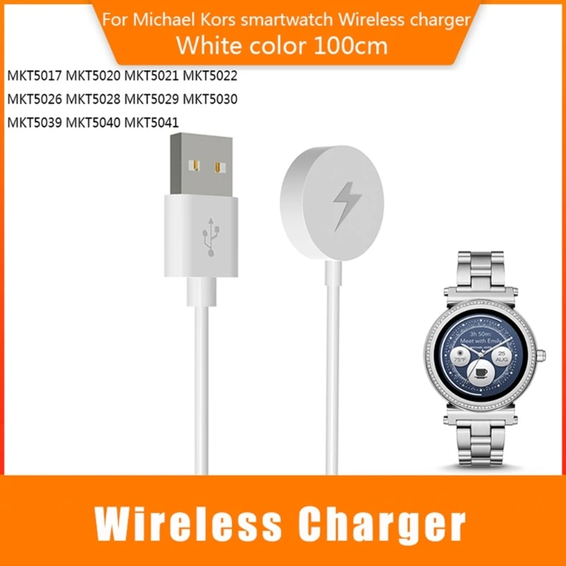 Base de carga rápida magnética USB, Cable de carga para reloj Michael Kors MKT5017, MKT5020, MKT5021, MKT5022, MKT5026, MKT5028, 1 M