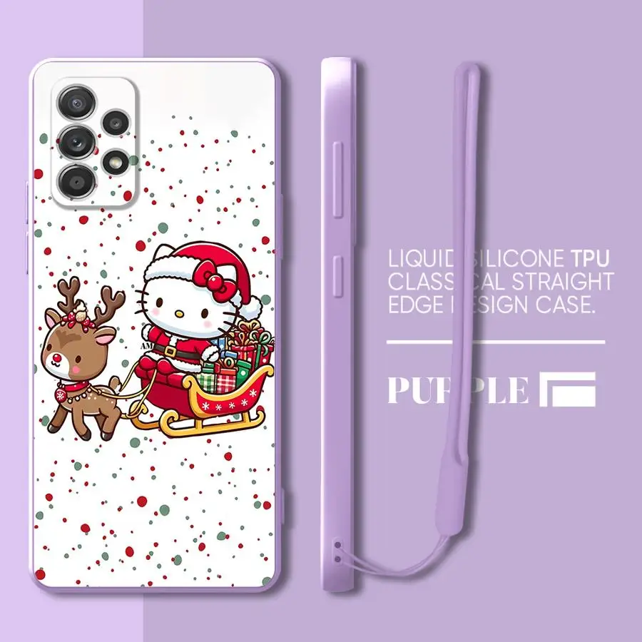 Funda para Samsung Galaxy A03 A04 A02s A53 A71 A73 A50 A56 A20s A05 A30s A06 funda suave lindo personaje Navidad - imagen 5