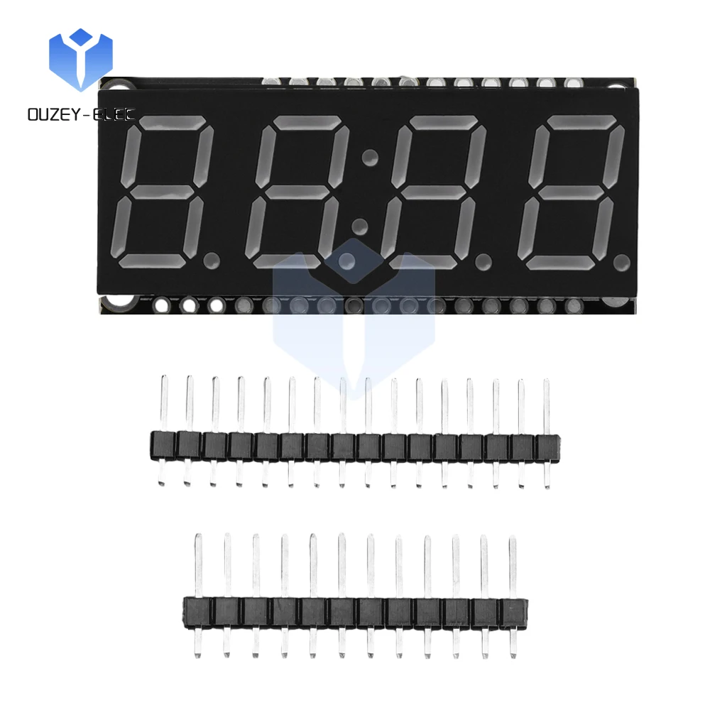 Módulo de pantalla de reloj de Panel de pantalla de 0,56 pulgadas, 4 bits, 7 segmentos, HT16K33, controlador I2C Pin Pinout, módulos de pantalla sin soldadura DIY