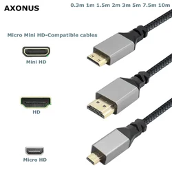 Cable Mini HDMI–HDMI 4K 60 Hz trenzado de nailon