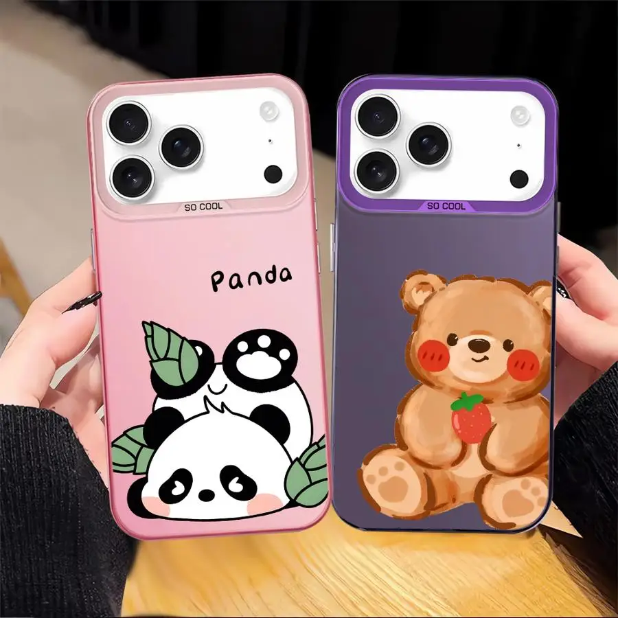 Funda trasera de teléfono con bonito Panda de dibujos animados para iPhone XS XR 15 Plus 12 16e 14 13 11 16 17 Pro Max 17Air - imagen 4