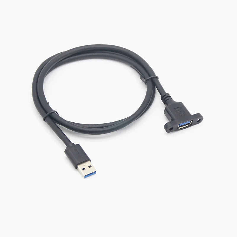 Cable de extensión USB 3,0/2,0 de 30cm, 60cm, 100cm, 150cm con orificio para tornillo de oreja, puede fijar Cable de datos USB macho a hembra de alta velocidad - imagen 5
