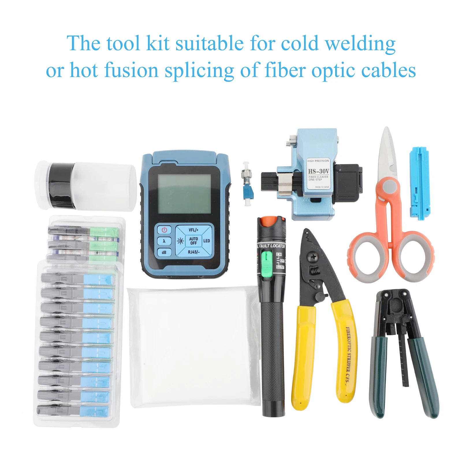 Kit de herramientas de terminación, limpieza y prueba de fibra óptica (11/12/14/15 PCS en 1) para proyectos FTTH incluyen cuchilla de fibra óptica, etc. - imagen 3