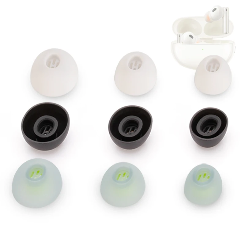 6 uds almohadillas de silicona para Realme Air Buds 5/6/7 Pro Air7 auriculares Moondrop Golden Ages TWS puntas auriculares tapones para los oídos