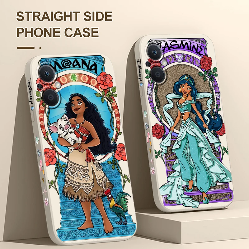 Disney princesa Cool para OPPO Find X5 X3 X2 Lite Pro Neo A5 A53 A94 4G 5G líquido cuerda izquierda funda de teléfono suave - imagen 2