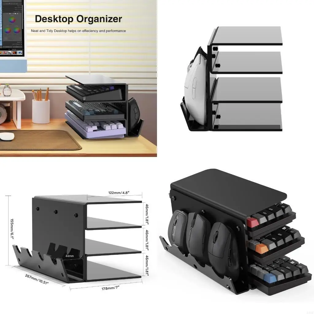 896f Moderno teclado acrílico Matón Organice y limpie elegante Desk Teckboard Stand Soportes Ratinta almacenamiento del