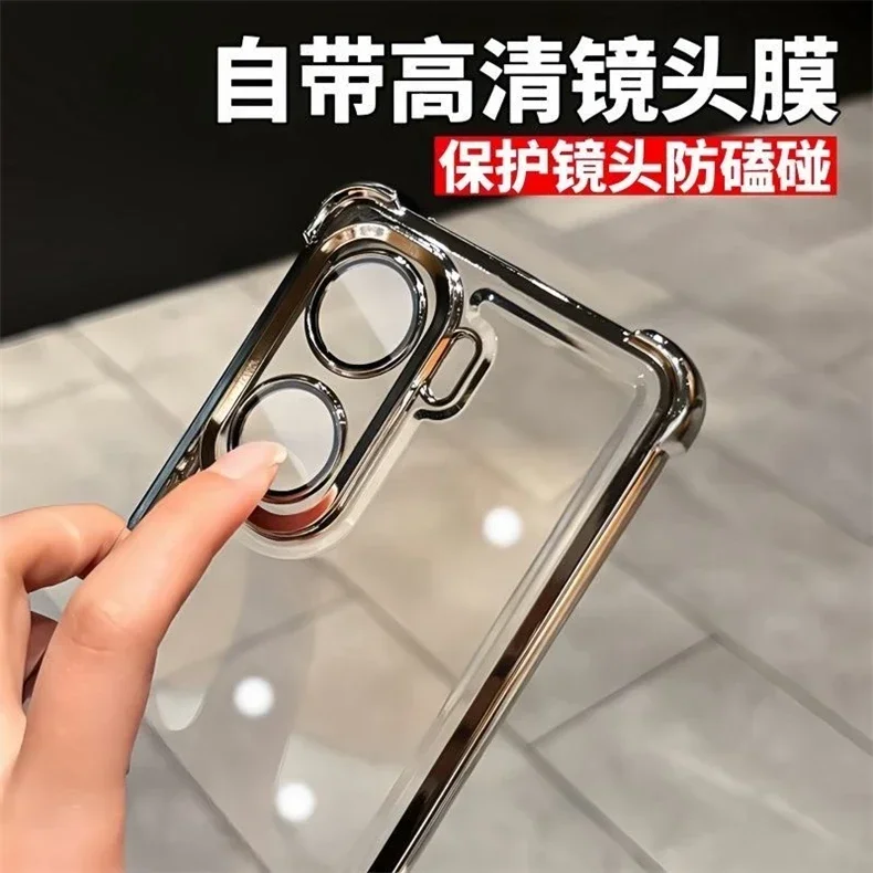 Para VIVO IQOO Neo 10 Pro Plus 9 Pro 9S chapado cuatro esquinas funda antigolpes protección de lente cubierta protectora de silicona parachoques - imagen 4