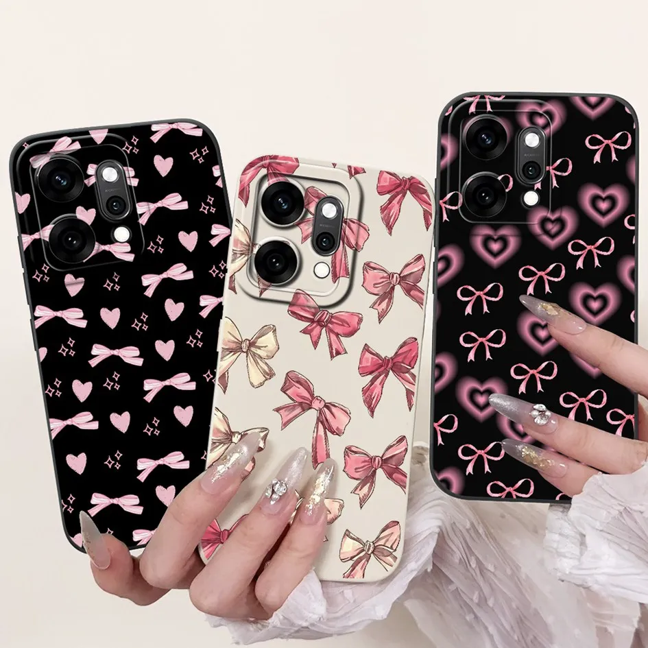 Para OPPO Reno14 Pro funda nueva moda Bowknot dibujos animados suave TPU funda trasera de silicona para OPPO Reno 14 Reno14 5G CPH2737 fundas de teléfono