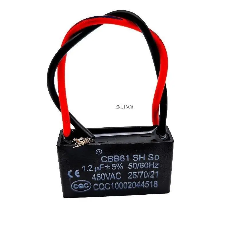 Condensador de arranque de ventilador Cbb61, 1uf/1,2 uf/1,5 uf/1,8 uf/2uf/2,2 uf/2,5 uf/2,7 uf/3uf/3,5 uf/4uf/4,5 uf/ventilador de techo de 5uf/6uf/7uf/8uf - imagen 4