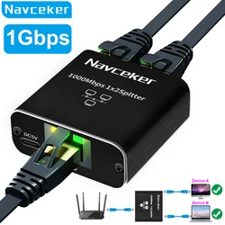 Navceker Divisor Ethernet RJ45 de una a dos puertos Gigabit