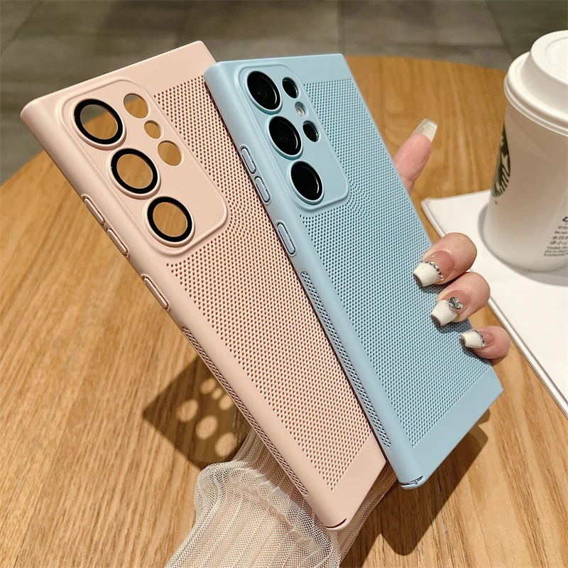 Funda de refrigeración de disipación de calor de rejilla para Samsung Galaxy A73 A53 A33 A54 A34 Note 20 10 S22 S23 Ultra S21 FE cubierta protectora de lente - imagen 3