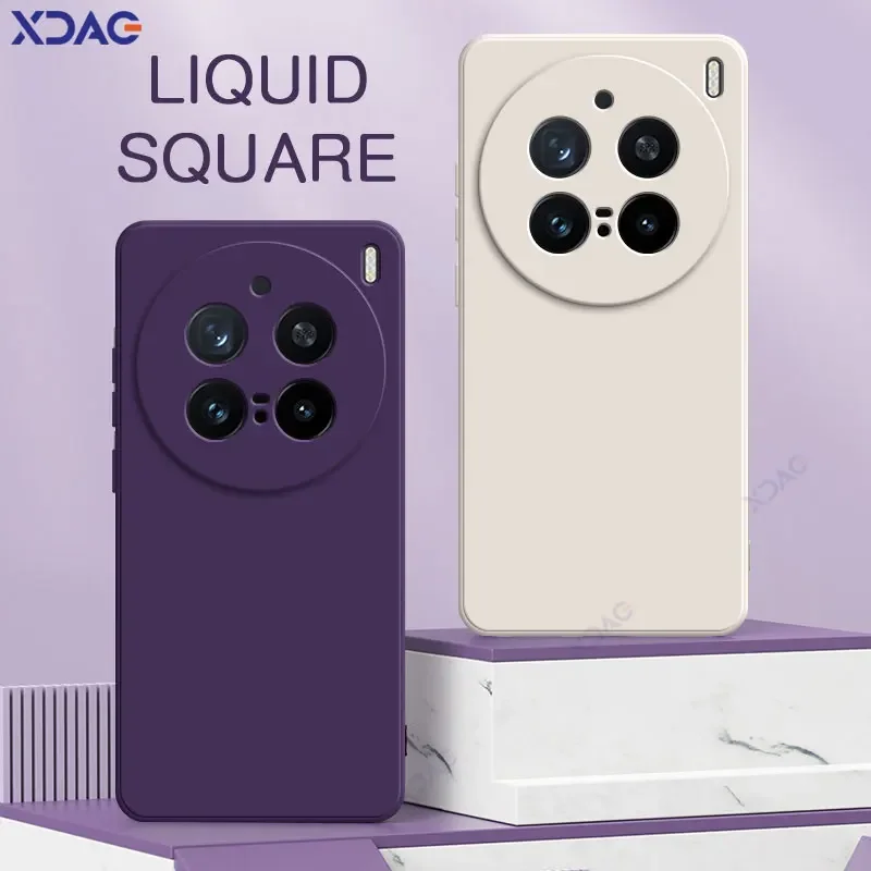 Funda Original para teléfonos móviles VIVO X200 Pro Mini funda trasera de silicona líquida cuadrada de lujo VIVOX200Promini funda suave de doble revestimiento - imagen 2