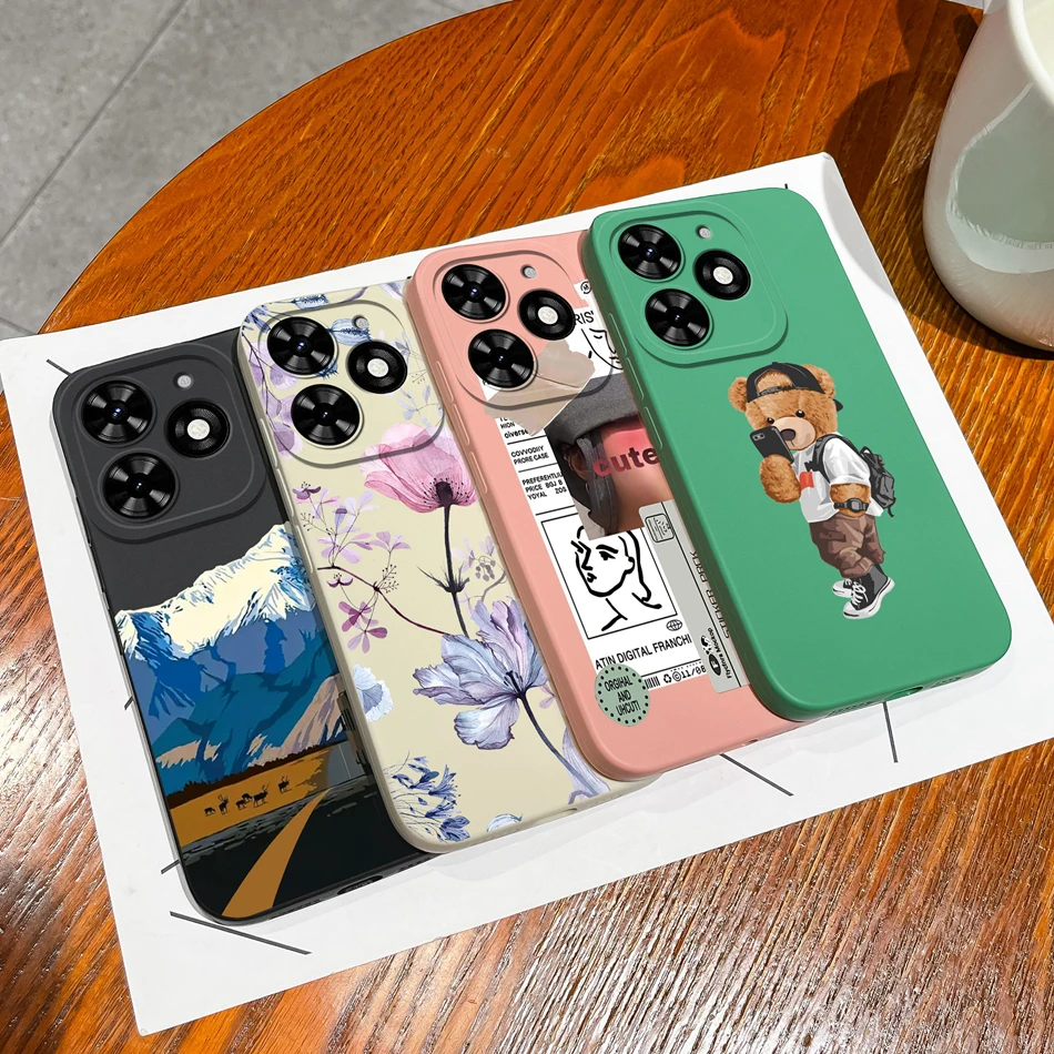 Funda de silicona líquida con dibujos animados para Tecno Spark Go 2024, cubierta completa anticaída, parachoques para Tecno SparkGo - imagen 3