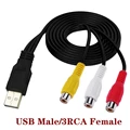 USB Male 3RCA Female