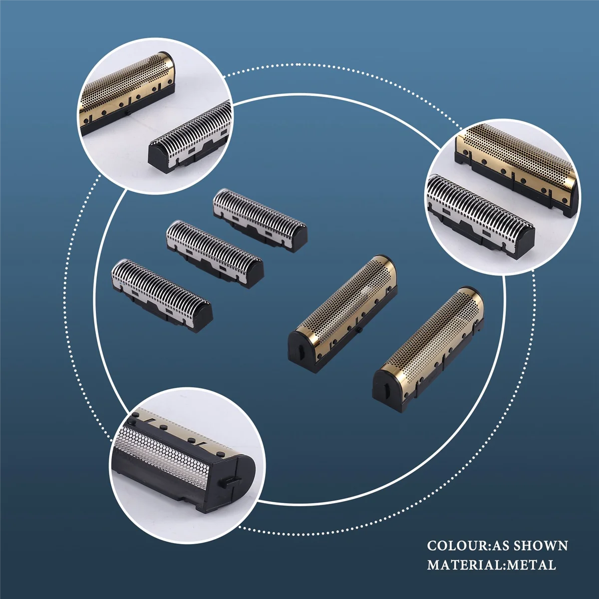Cuchillas de afeitar eléctricas, cuchilla de lámina dorada, red y cabezal de corte adecuado para Kemei KM-2026, maquinilla de afeitar flotante de KM-2028 - imagen 4
