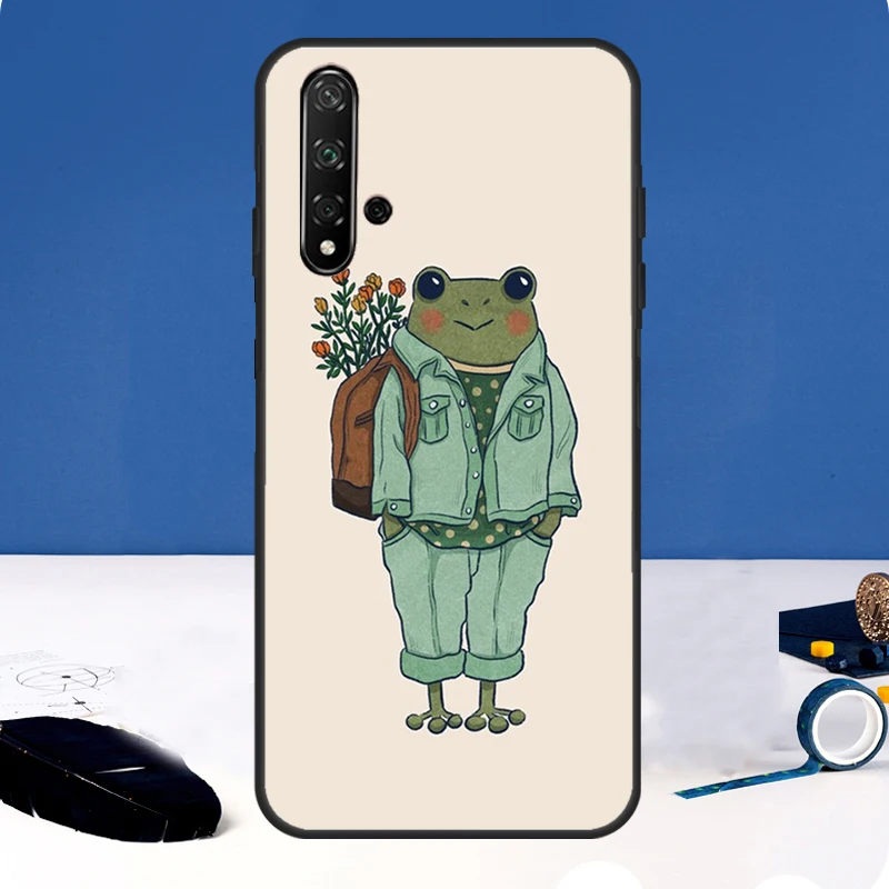 Funda Kawaii con forma de rana para Huawei Nova 12i 7i 8i 11i 12s 11 9 10 SE Y60 Y61 Y70 Y72 Y73 Y90 Y91 P30 P40 Lite - imagen 3