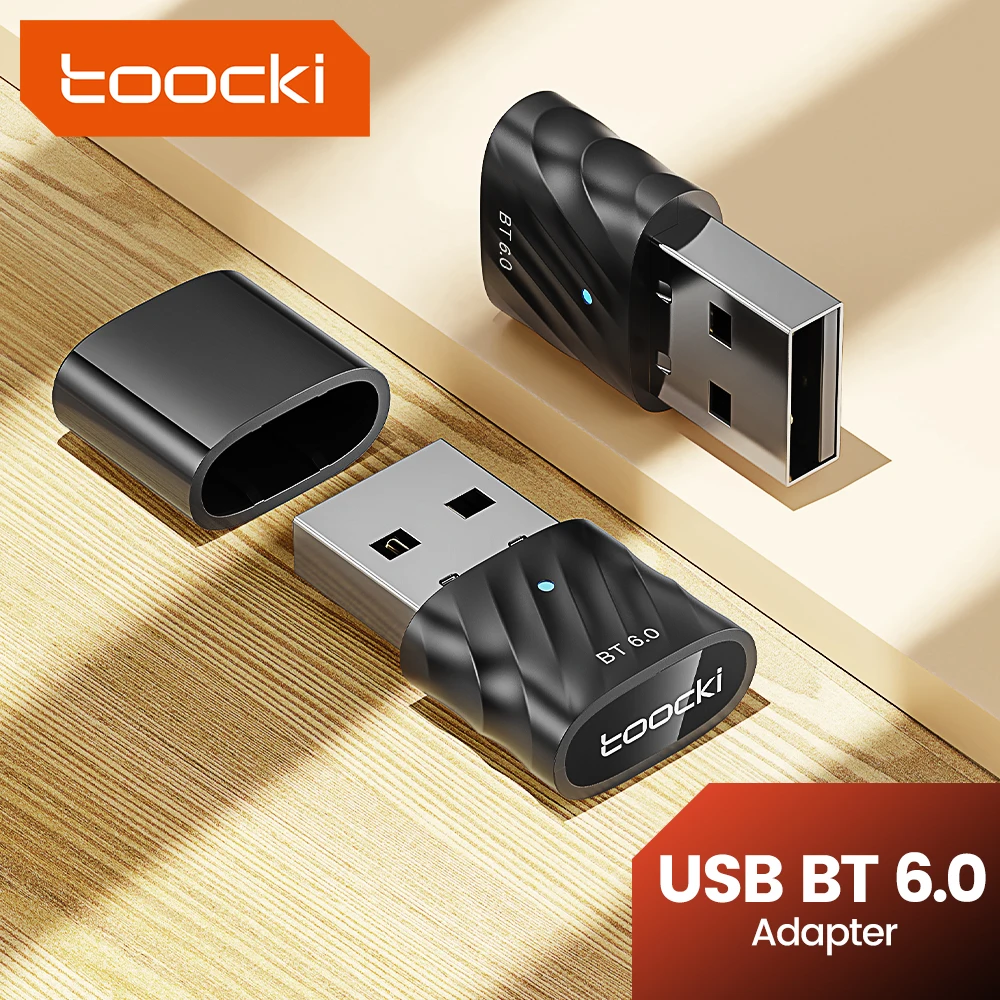 Adaptador Bluetooth Toocki, Dongle Bluetooth 6,0 para PC portátil Windows 11/8,1/7, ratón, teclado, receptor de Audio y transmisor Bluetooth