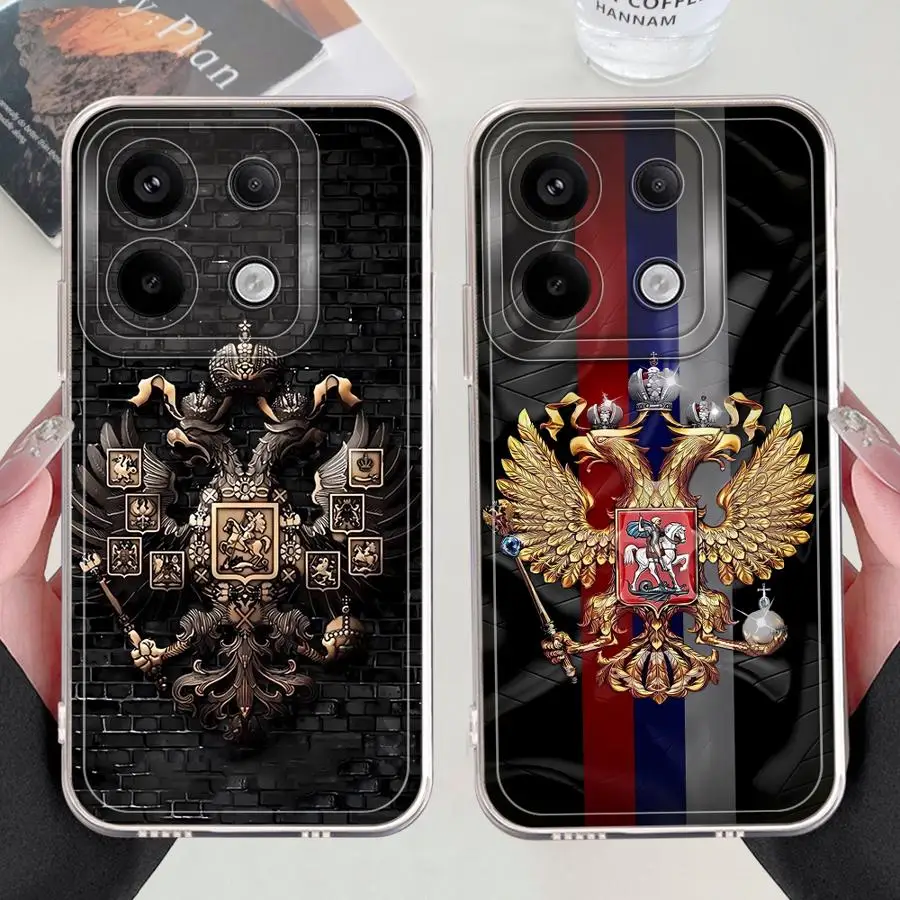 Funda para Xiaomi Redmi A5 9A 13C 12C 9C 14C A3x 10C A1 A2 + cubierta transparente banderas rusas de Rusia