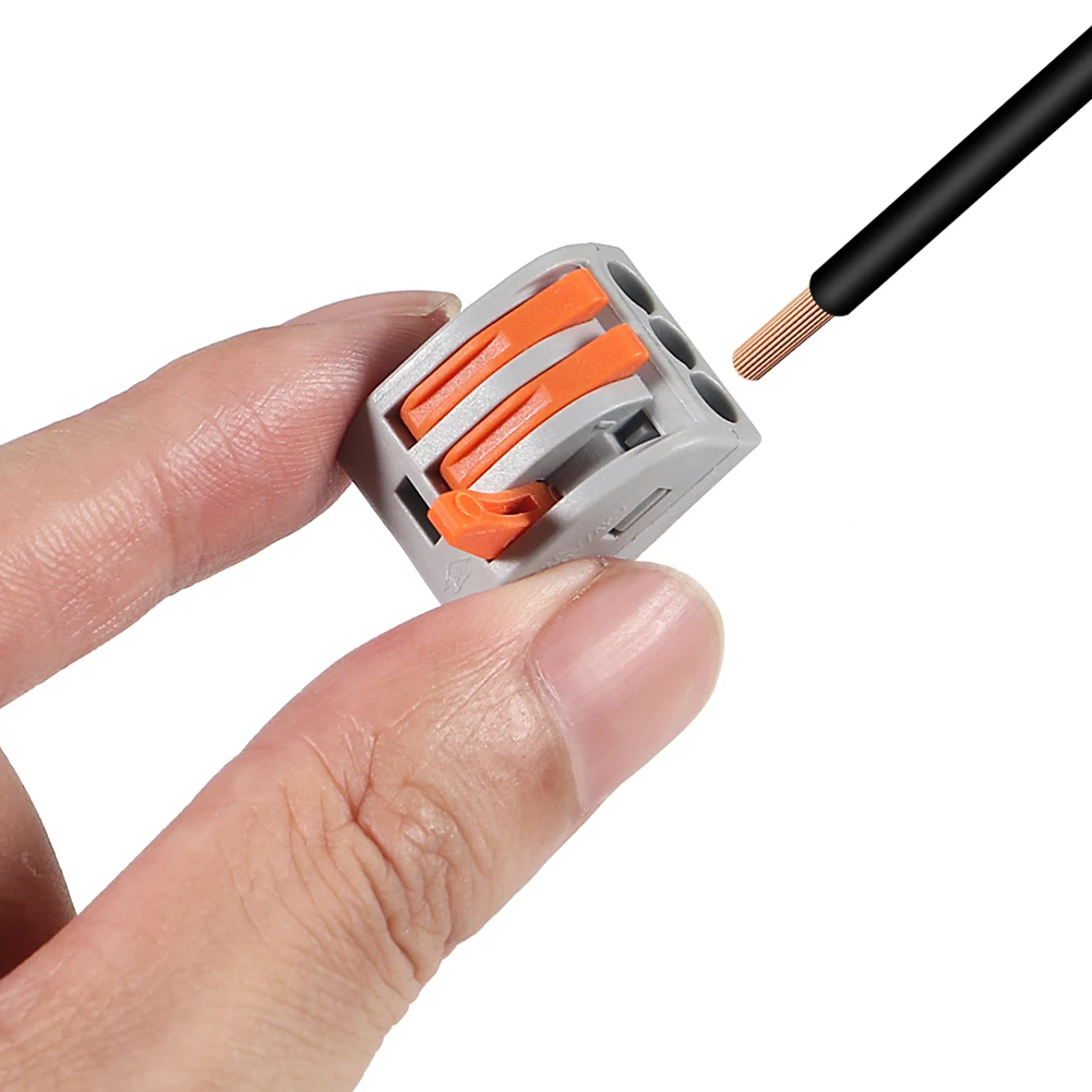 Conector de cable rápido de 55 piezas, conectores de palanca de empuje de cableado rápido bloque de terminales de cableado eléctrico con caja de almacenamiento, para cables - imagen 5