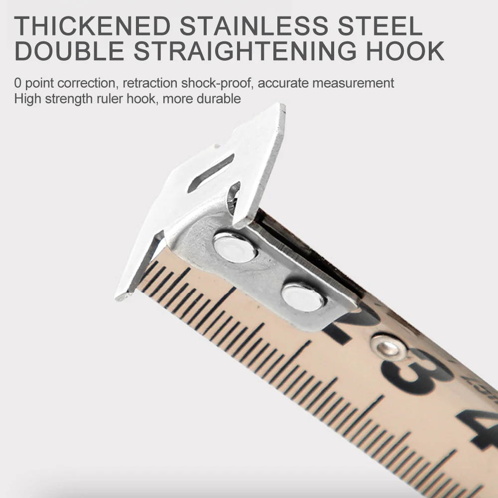 Cinta métrica de acero inoxidable, regla métrica retráctil anticorrosión, diseño hueco, herramienta de medición para carpintería, 3/5/7 M, 5M - imagen 2