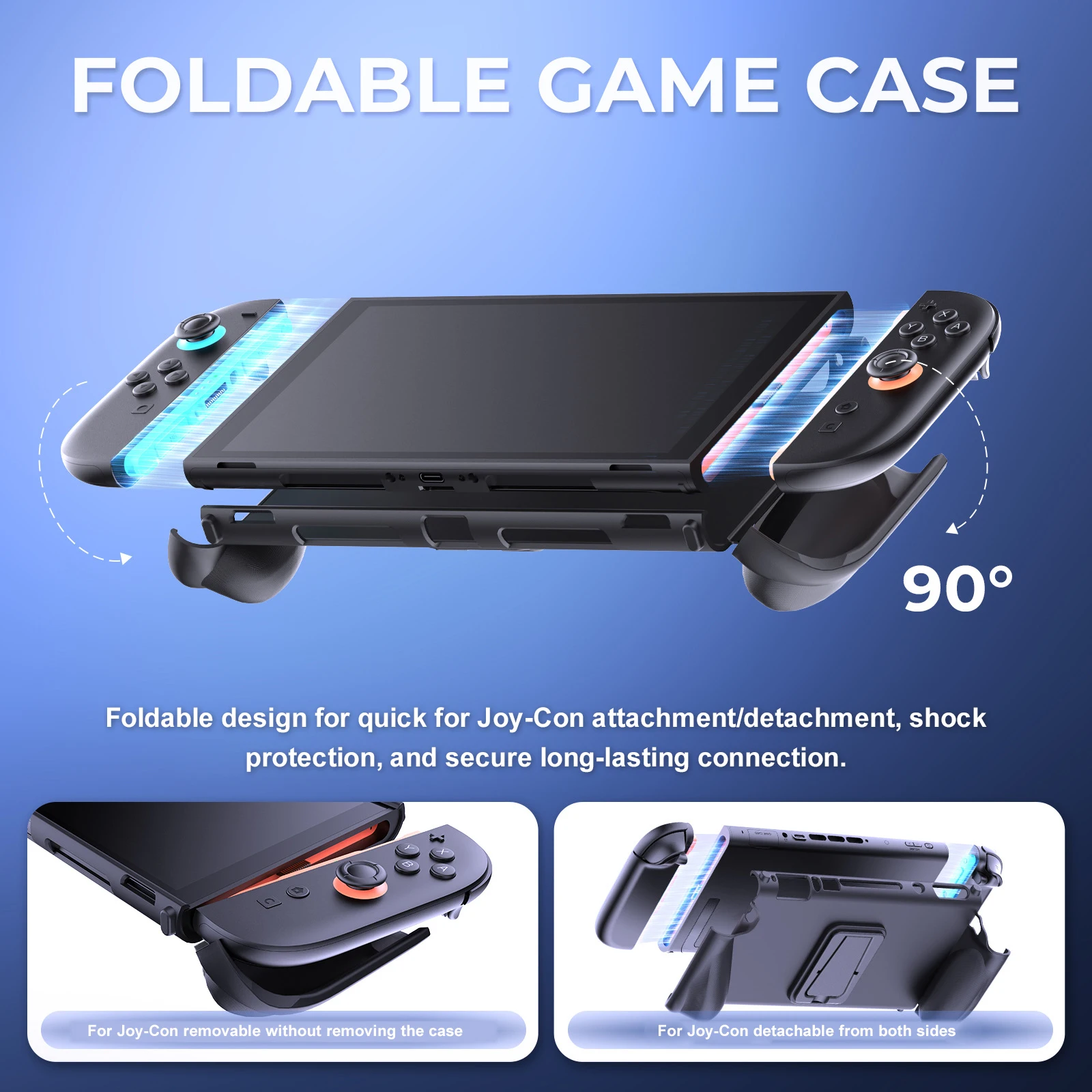 Para Switch 2 Estuche de agarre ergonómico de TPU acoplable Cubierta protectora de agarre Estuche rígido protector Diseño de liberación rápida para Joy-Con - imagen 4