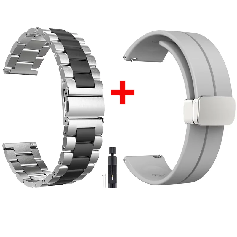 Correa de acero inoxidable + silicona de 22MM para Redmi Watch 5, accesorios para reloj inteligente activo, pulsera para Redmi Watch 5 Lite - imagen 4