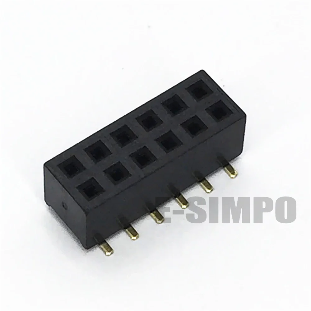 100 piezas SMT 1,27mm doble Vertical SMD PCB 2*3P 2X4P 2X5P 2X6P 2X7P 2X10P 2*12P PH4.3mm oro Rohs hembra Pin conector de cabecera - imagen 3