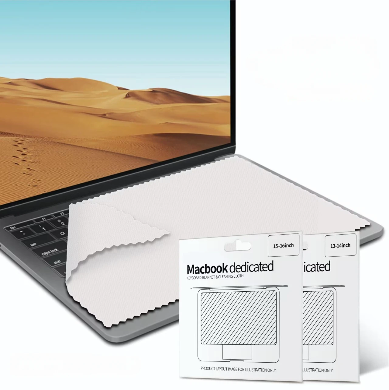 Paño de limpieza con revestimiento de microfibra para teclado de pantalla de ordenador portátil, protección de huellas dactilares, Compatible con MacBook Air Pro 13 "14" 15 "16", 2 uds.