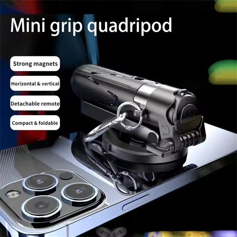 Mini palo de Selfie magnético con Bluetooth de bolsillo, trípode telescópico multifuncional para IPhone, Android, monopié de viaje Magsafe - imagen 5