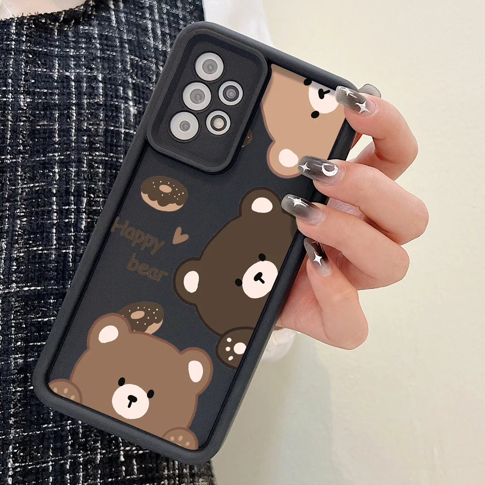 Funda de oso para Samsung A55 5G A54 A53 S24 Ultra Plus S23 S21 S20 FE A52 A35 A34 A15 A13 A14 A05s A32 A24 A23 A25 A73 fundas de TPU - imagen 3