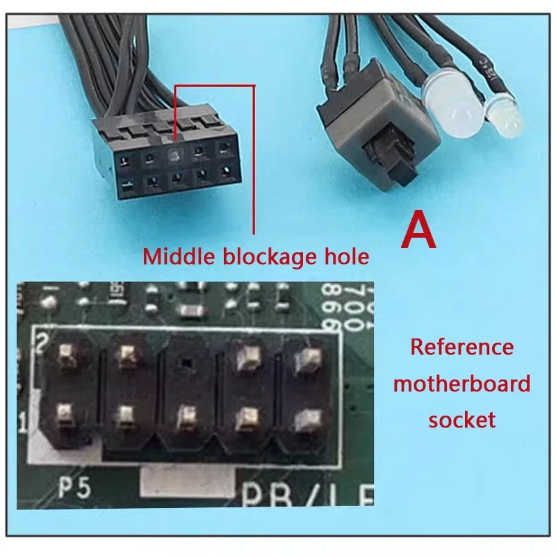 Placa base de 9 pines a Cable de interruptor de botón de encendido de PC con luz indicadora LED para HP 280 400 600 800 G1 G2 G3 sff - imagen 4