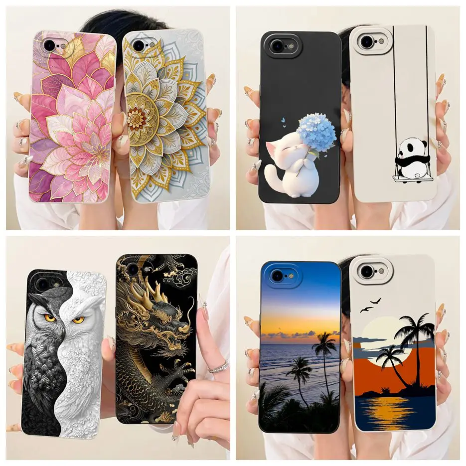 Para Apple iPhone SE 2020 funda iPhoneSE 2022 flores de lujo cubierta pintada de dibujos animados funda de silicona suave para iPhone SE 2022 2020 bolsas