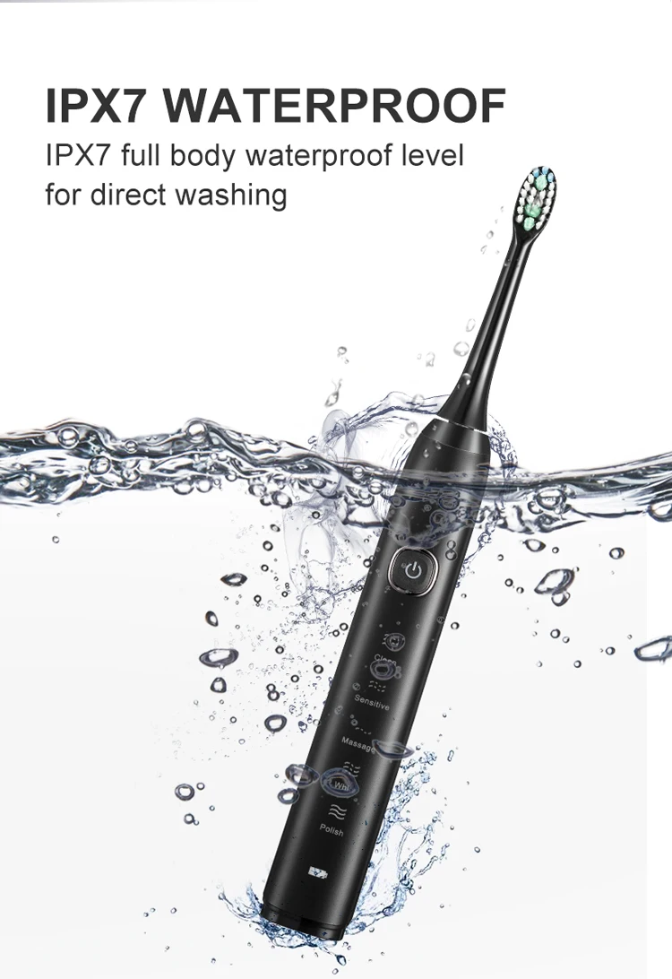 Cepillo de dientes eléctrico sónico, blanqueamiento Dental ultrasónico inteligente, cepillo de dientes recargable para adultos, Sarmocare S100 con 8 cabezales - imagen 5