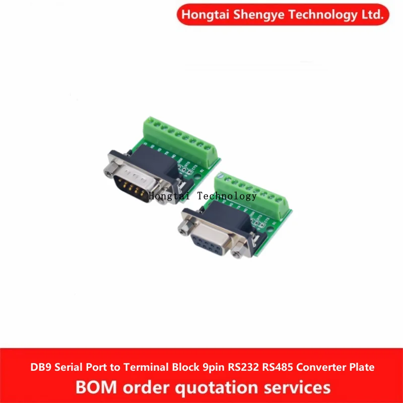 DB9 macho hembra serie a bloque de terminales 9 pines 9 orificios RS232 RS485 módulo de placa de conversión