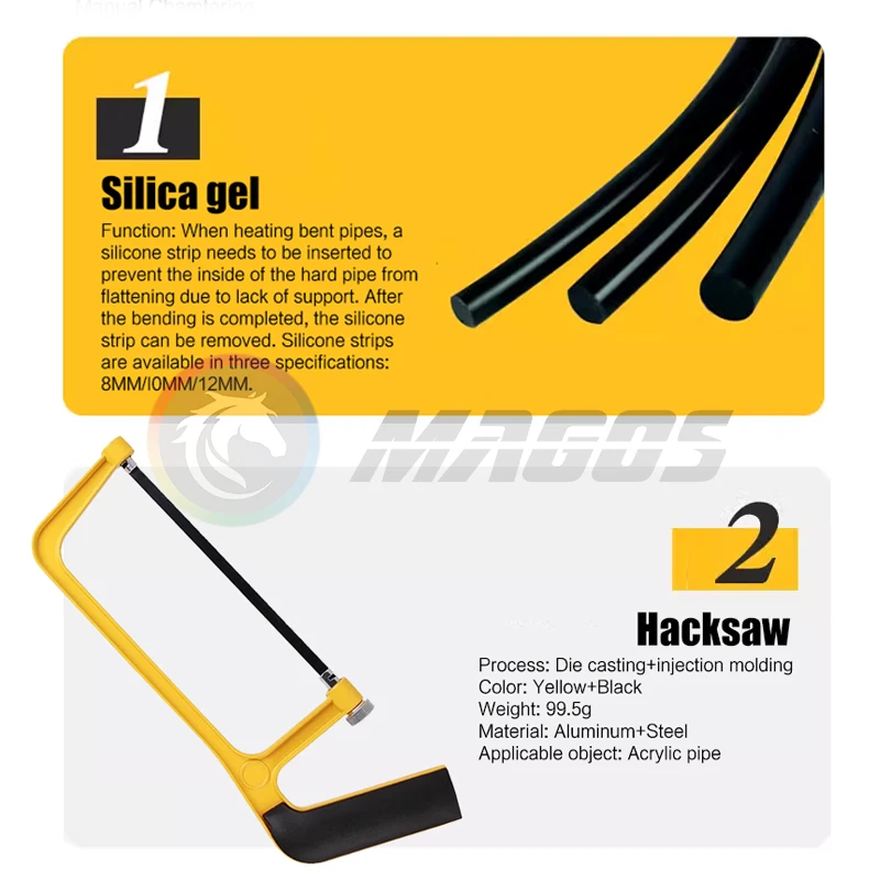 Kit de herramientas de corte de refrigeración por agua para ordenador, doblador para tubos duros acrílicos/PETG, diámetro exterior de 12mm, 14mm y 16mm opcional - imagen 4