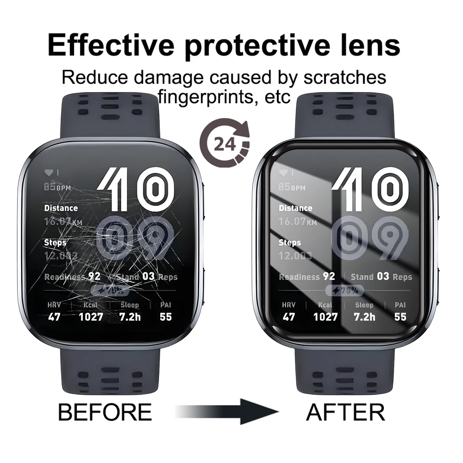 Películas protectoras de cobertura completa para reloj inteligente Amazfit Bip 6, Protector de pantalla curvo 3D, antiarañazos, accesorios para Amazfit Bip6 - imagen 2