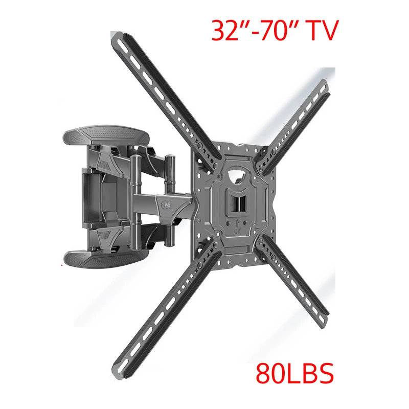 NB nuevo 757-L400 fuerte 6 brazos 32-70 "VESA lcd tv soporte de montaje en pared con cubierta de plástico 80 libras brazos oscilantes articulados - imagen 2