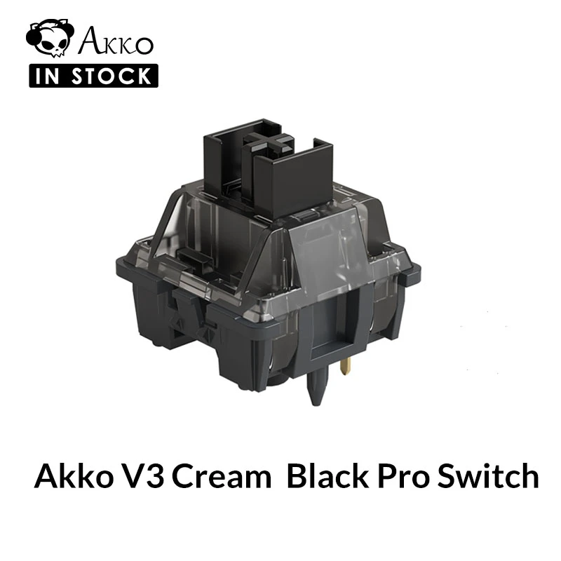 Akko V3 pro interruptores negros crema interruptor lineal de 5 pines 55gf con vástago estable a prueba de polvo para teclado mecánico Mx (45 uds)