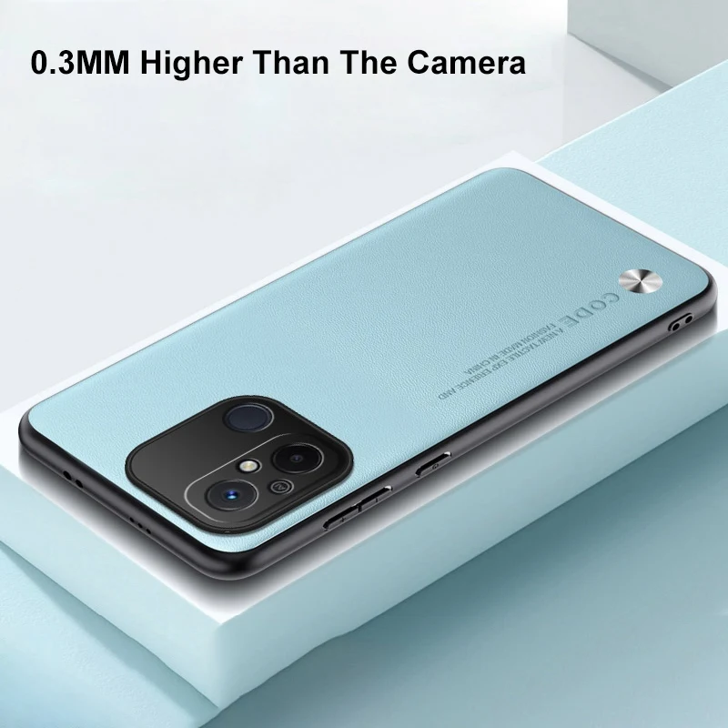 Funda de cuero PU de lujo para Xiaomi Redmi 12C, funda trasera de silicona mate a prueba de golpes, funda de teléfono de protección completa para Redmi12C Coque - imagen 5