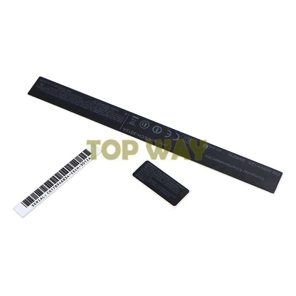 1 Juego de pegatinas de sello de seguridad de repuesto para PS3 Slim 3000, carcasa de etiqueta, pegatina negra, sello de película de código de barras - imagen 5