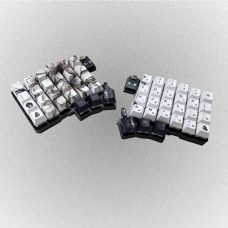 Silakka54 teclado dividido negro monomodo con cable teclado dividido ergonómico personalizado teclados mecánicos para juegos accesorios DIY - imagen 3